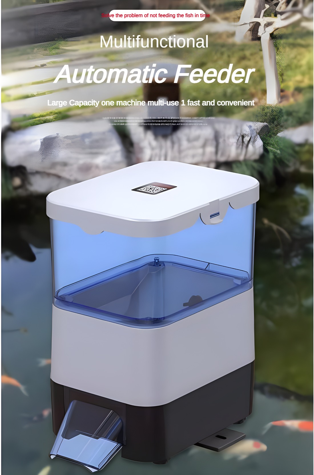 Aquarium Fish Feeder Automatic - EVNICE Alimentador Automático de Peces Solar,