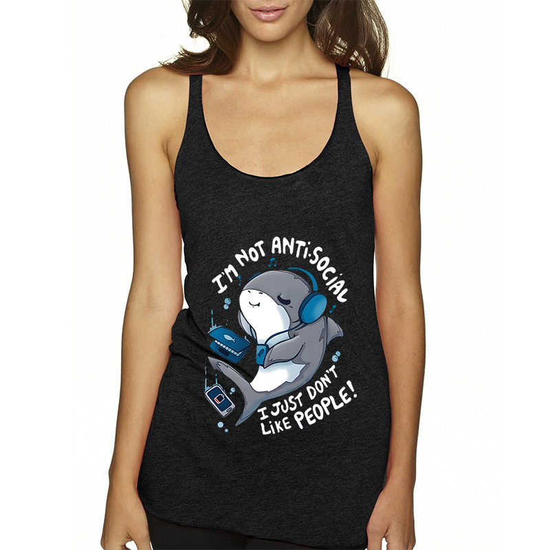 Aquarium Fish Shark - I'm Not Antisocial-Camiseta sin mangas con