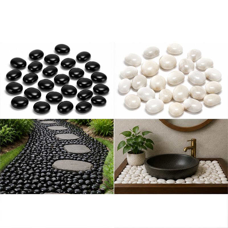 Fish Aquarium Home - Piedras de río pulidas blancas y