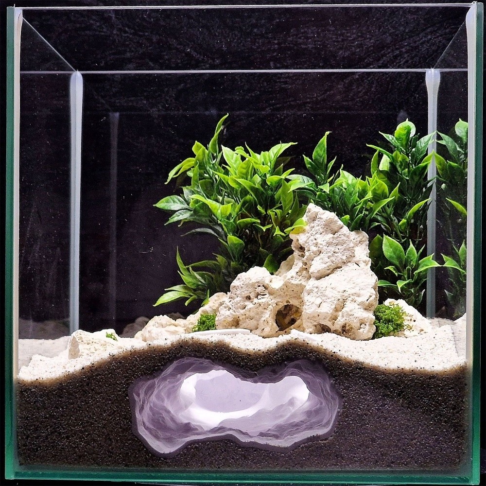 Aquarium Fish Cave - Acuario Altamente Simulado con Paisaje Impreso