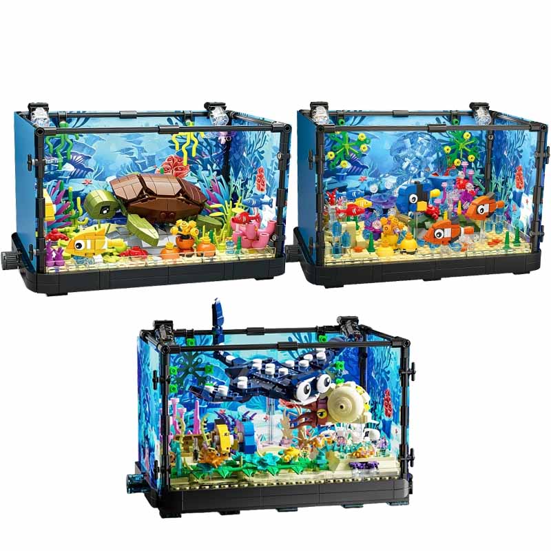 Aquarium Mini Fish - Juego de bloques de construcción para