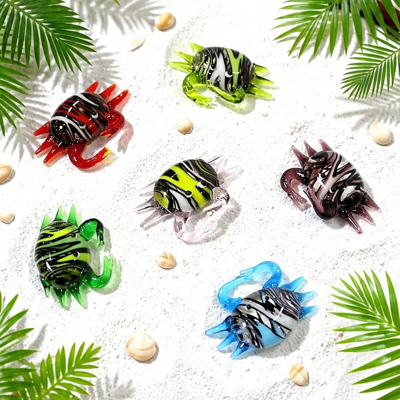 Aquarium Mini Fish - Figura de Cangrejo de Vidrio Hecha