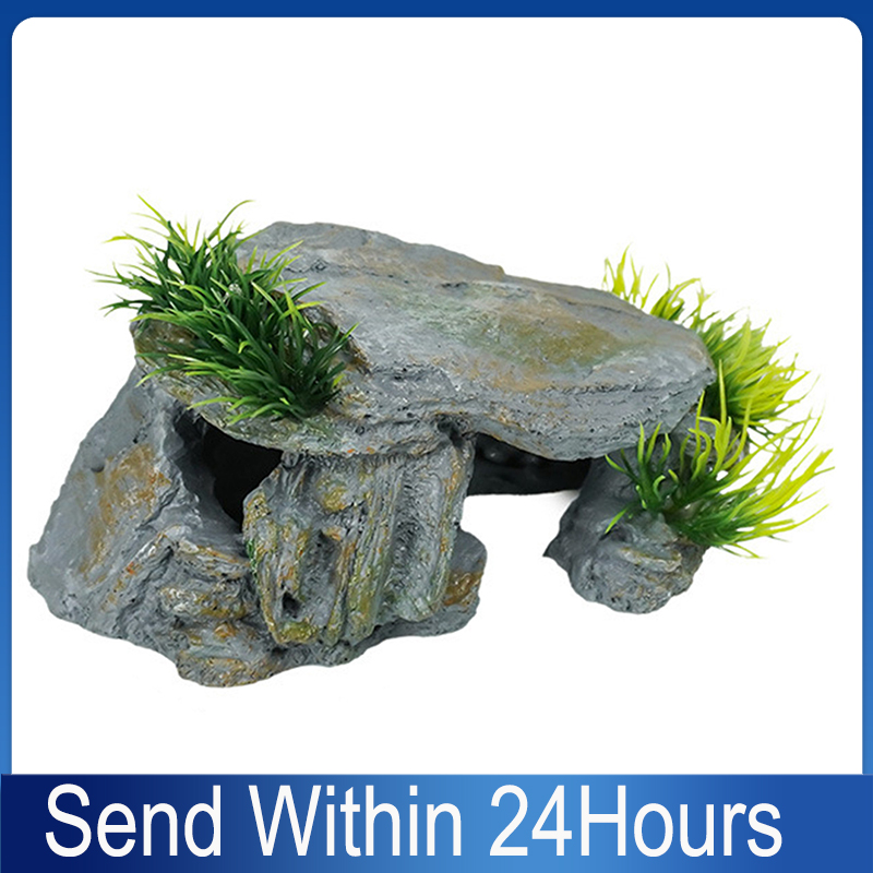 Aquarium Fish Cave - Cueva de Roca Natural para Reptiles,