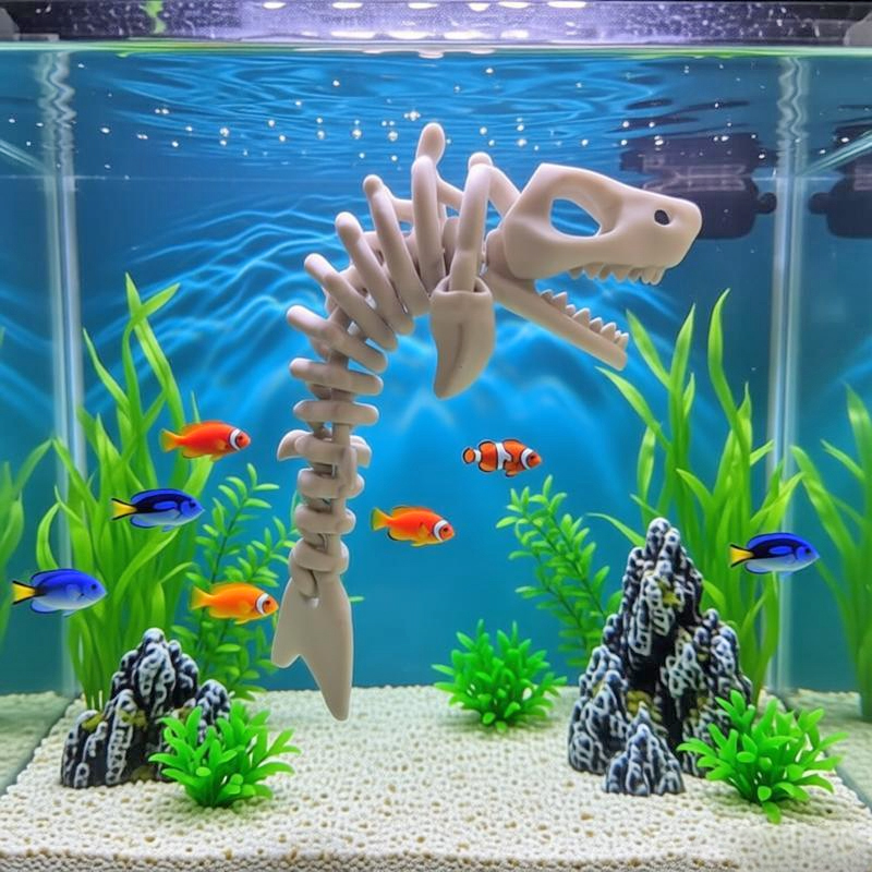 Aquarium Fish Shark - Esqueleto de tiburón de 17cm, decoración