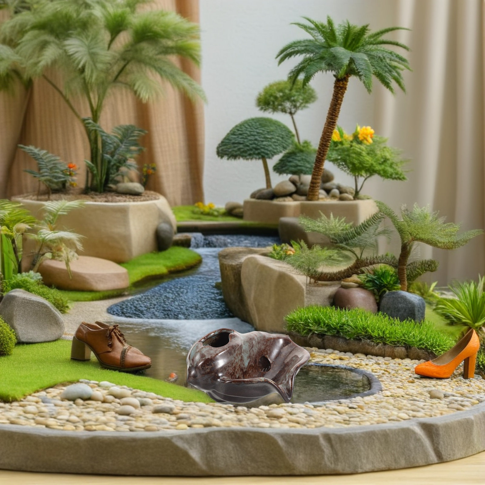 Fuente de Cerámica con Diseño  - Fish Aquarium Home reseña y precio