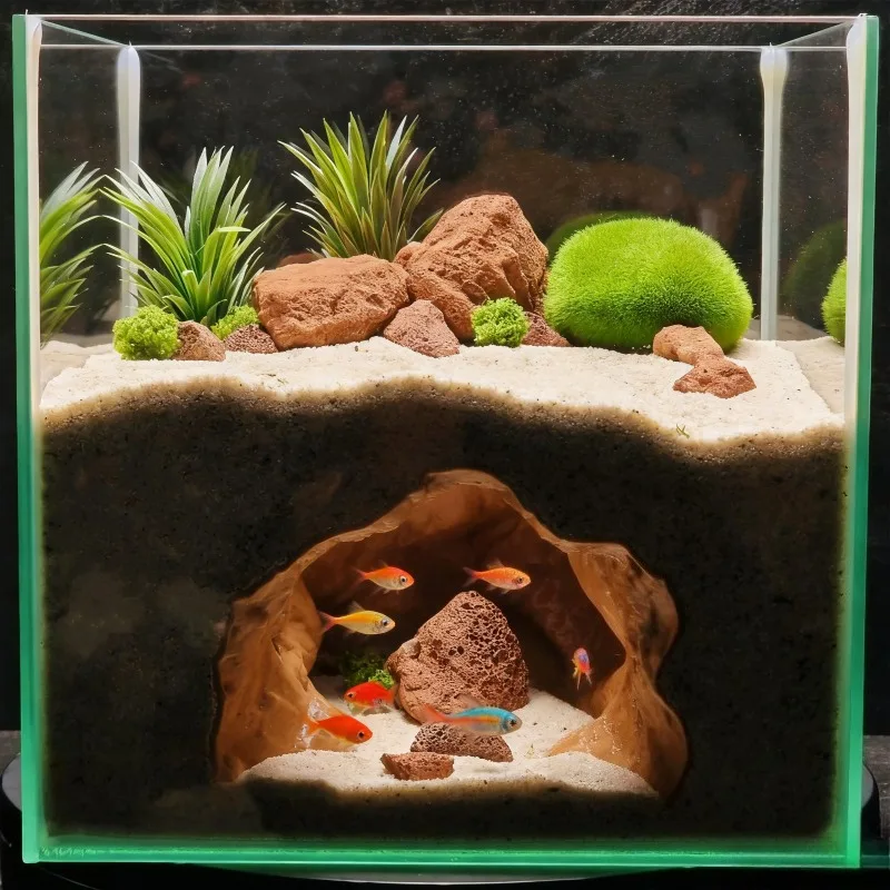 Adorno de acuario de cueva de  - Aquarium Fish Cave reseña y precio