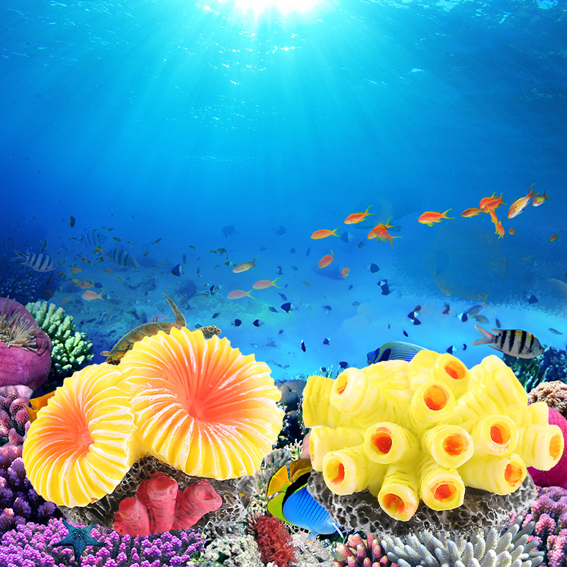 Miniatura de resina de coral y - Aquarium Fish Cave reseña y precio